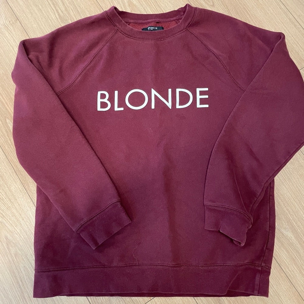 Brunette The Label Burgundy Crew Neck Sweater
